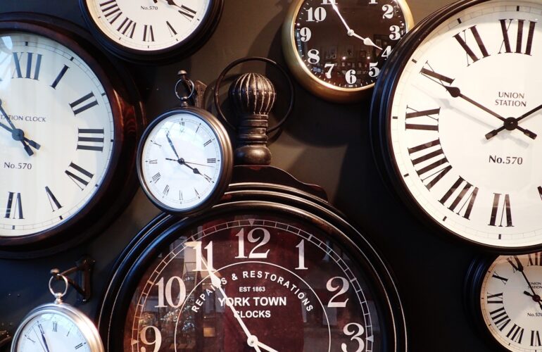 photo of clocks; time mastery