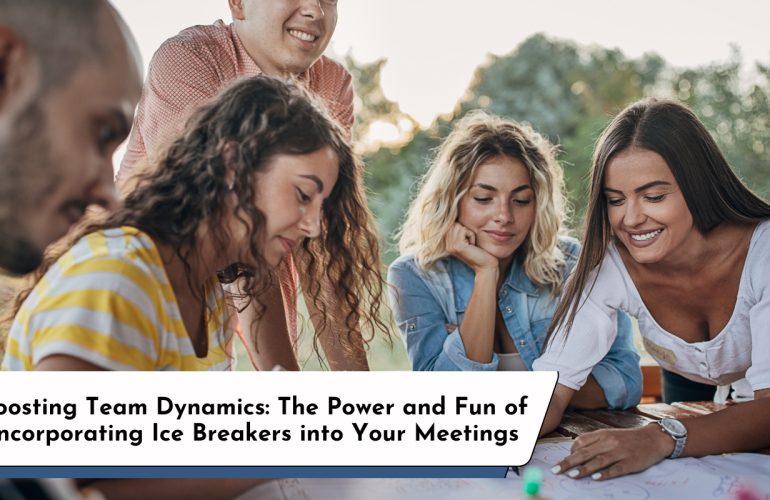 Team engaging in interactive ice breaker activity