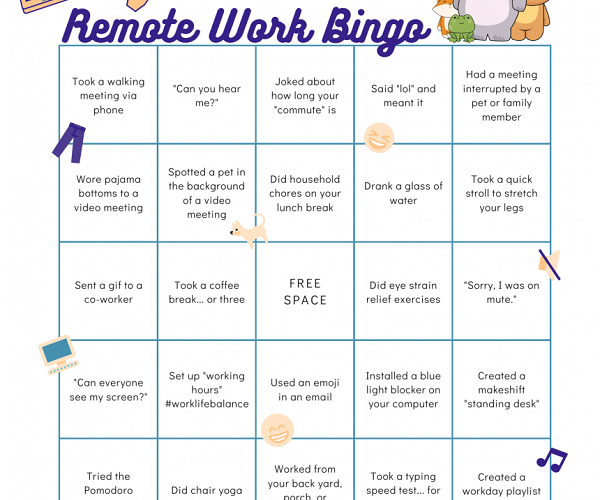 Remote Work Bingo